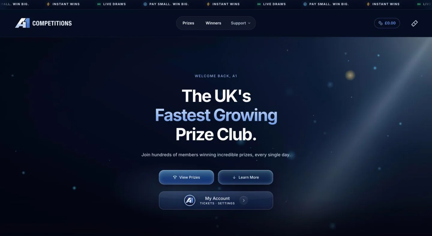 A1 Competitions homepage