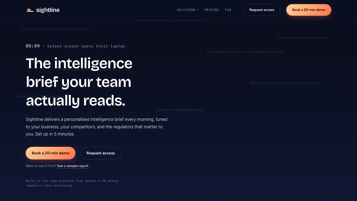 Sightline homepage